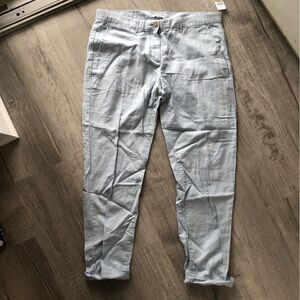 Gap Straight Leg Linen Blend Pants Size 8